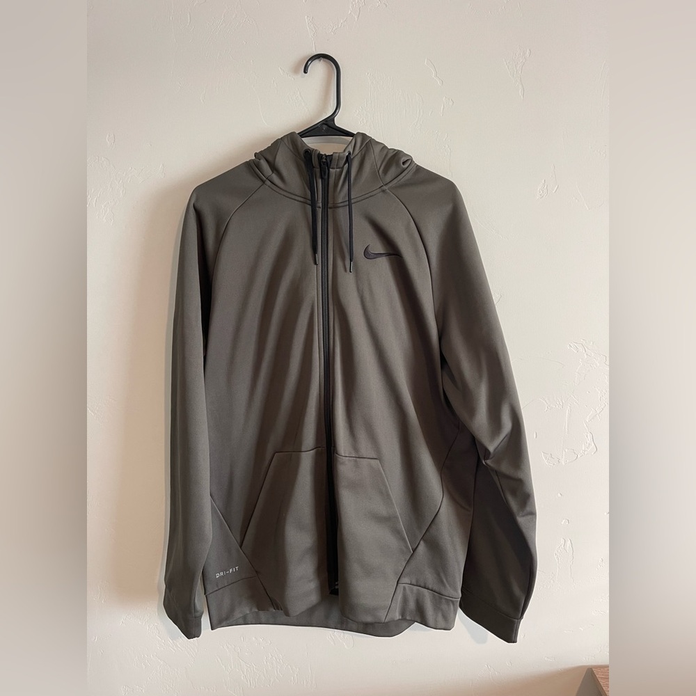 Nike Men's Green Dry-Fit Full-Zip Jacket